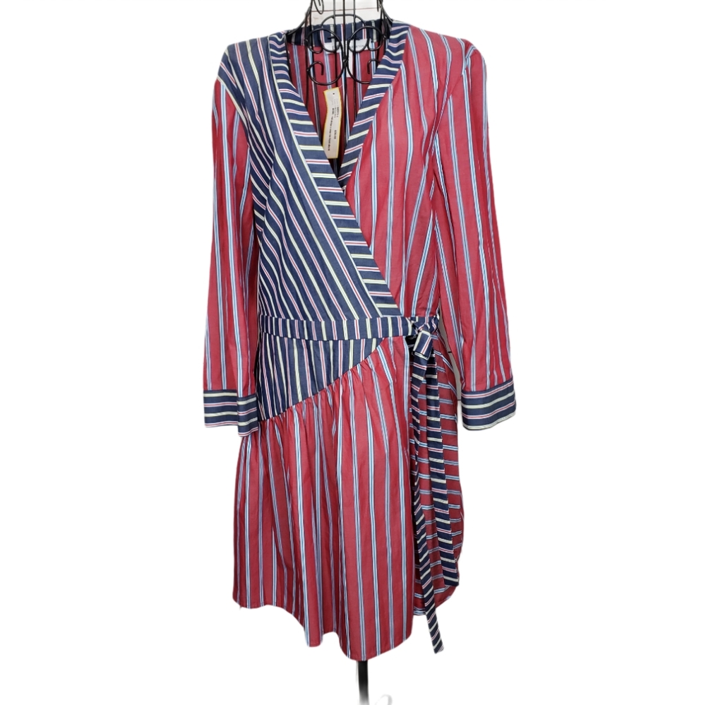 BCBGeneration Mixed Stripe Wrap Dress